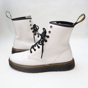Dr. Martens Zavala White Leather Combat AirWair Boots NWOB Women’s Size 6